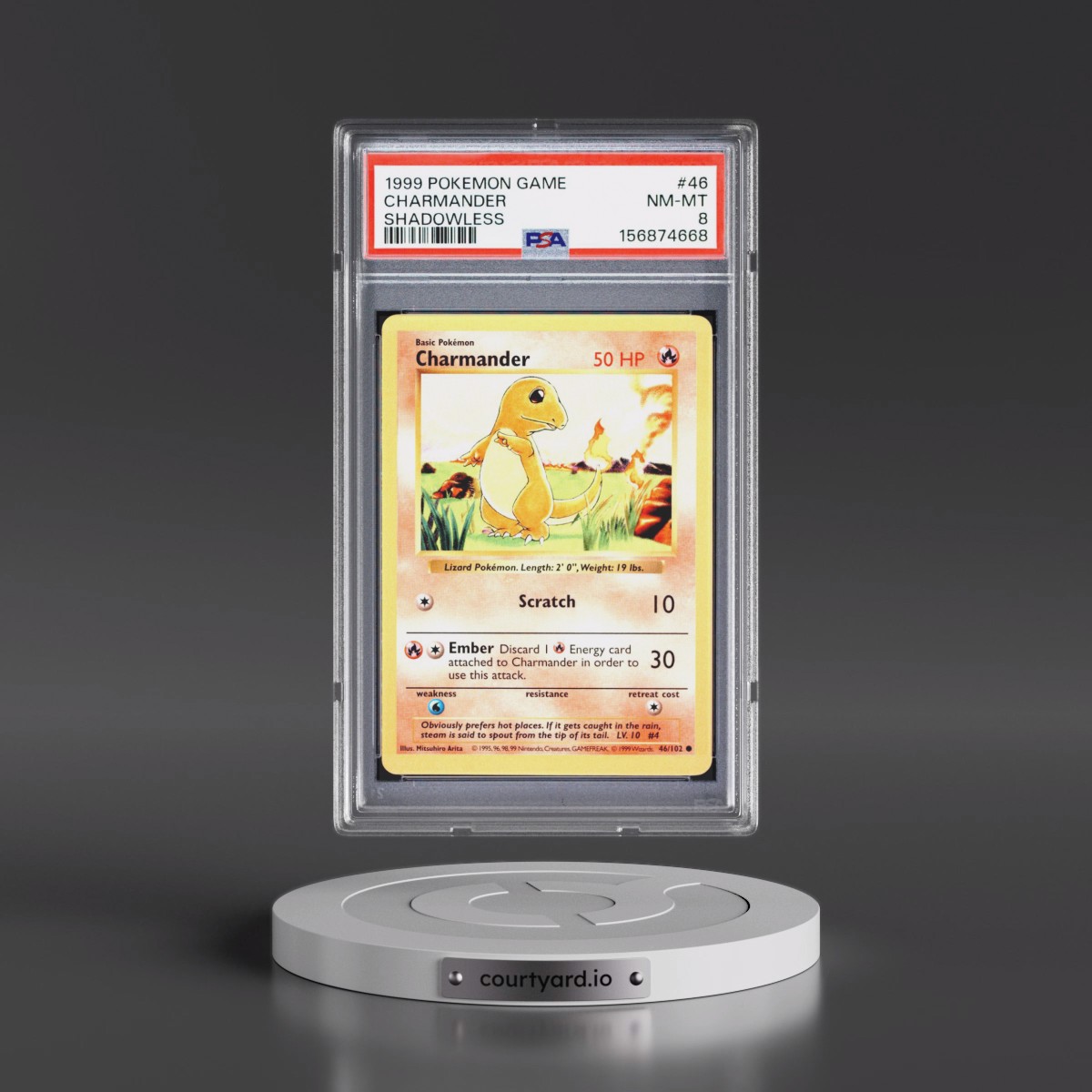 1999 Charmander Shadowless - Pokémon Pokémon Game PSA 8 NM-MT